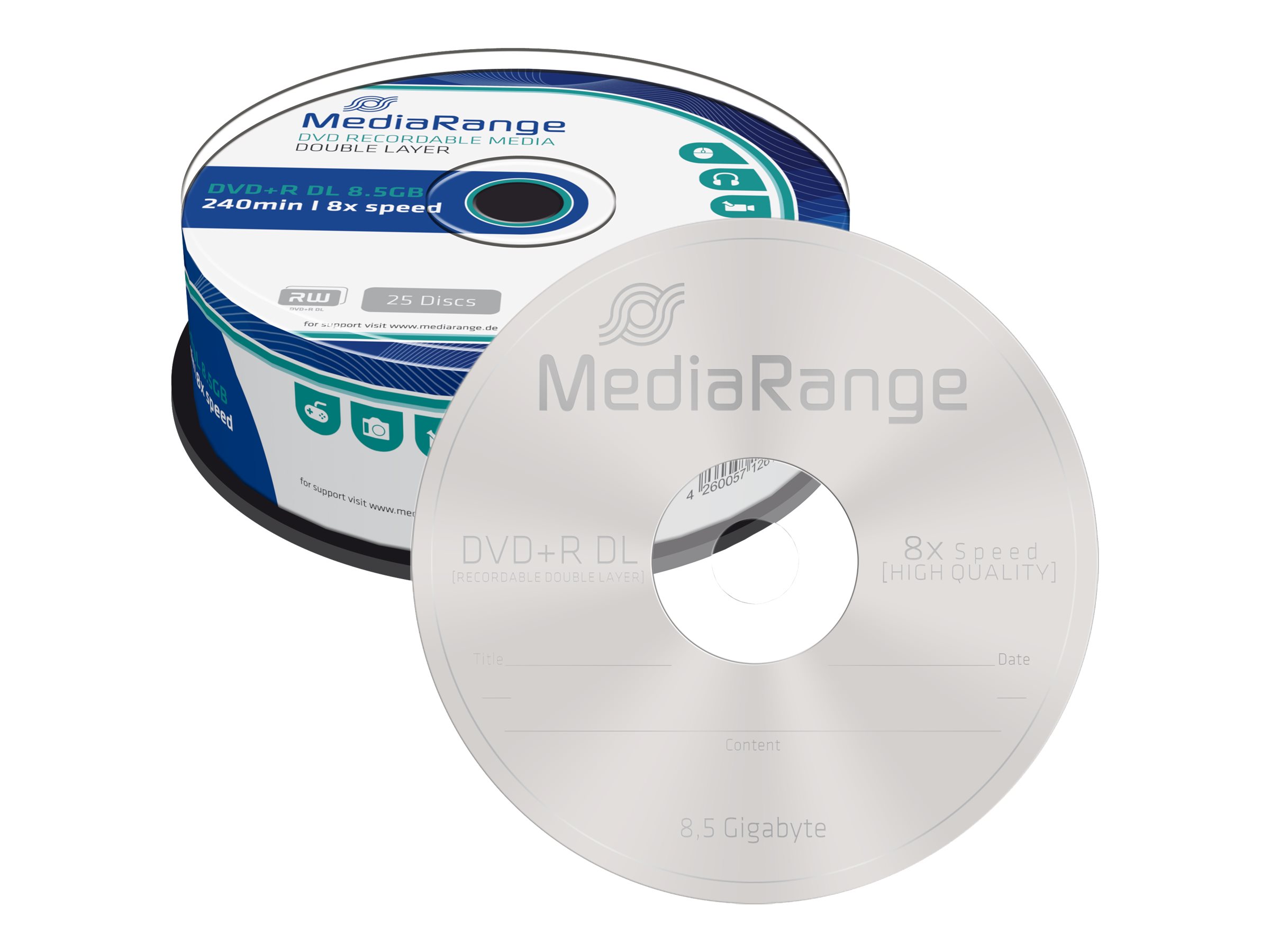 MEDIARANGE DVD+R DL 8.5GB 8x (25) CB MEDIARANGE DVD+R DL 8.5GB 8x (25) CB