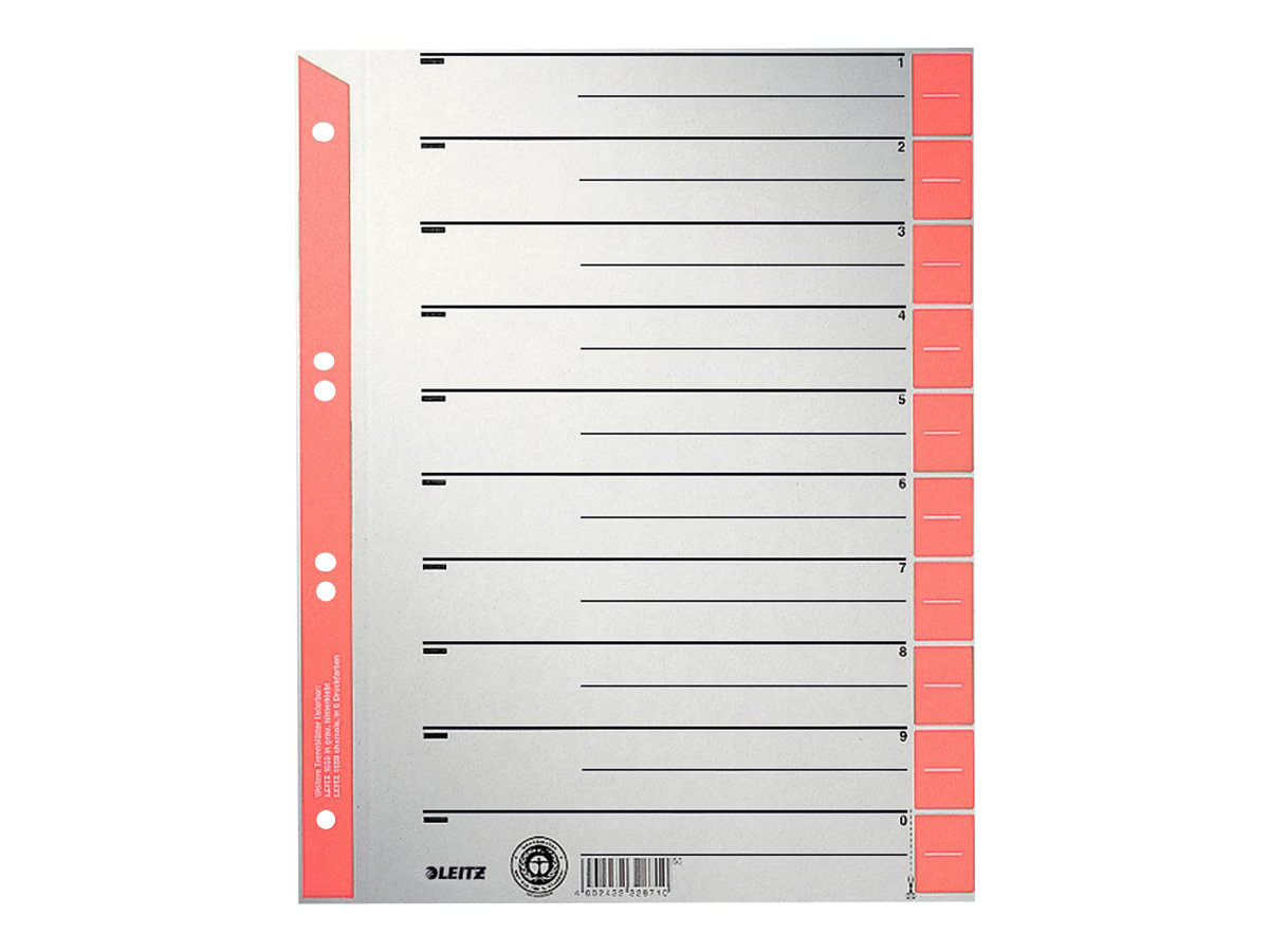 LEITZ Trennblaetter 1652 1-0 rot, 25 St. LEITZ Trennblaetter 1652 1-0 rot, 25 St.