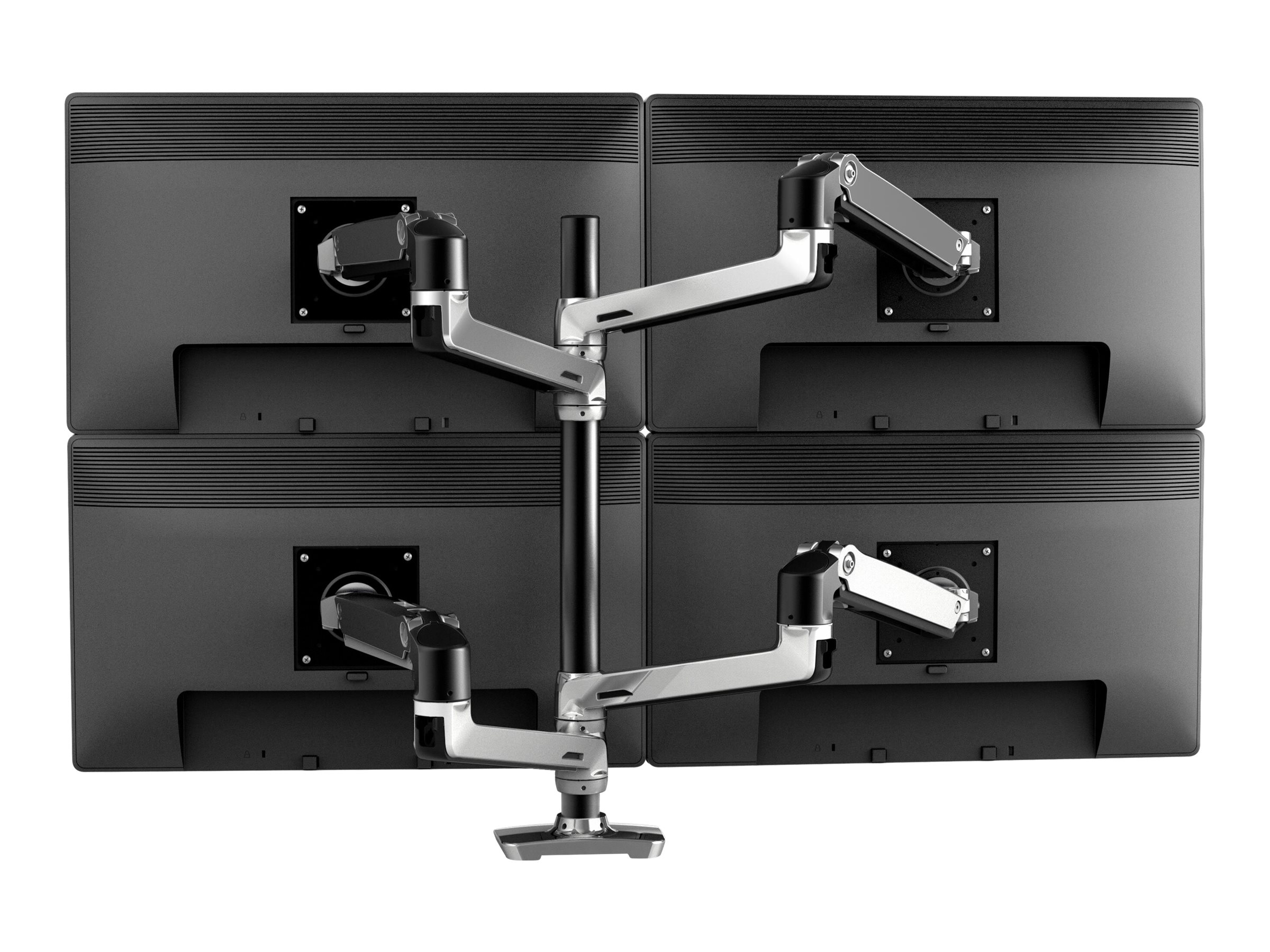 ERGOTRON LX, Dual, Stacking, Arm, Tall, Pole, Black, Accents, Polished