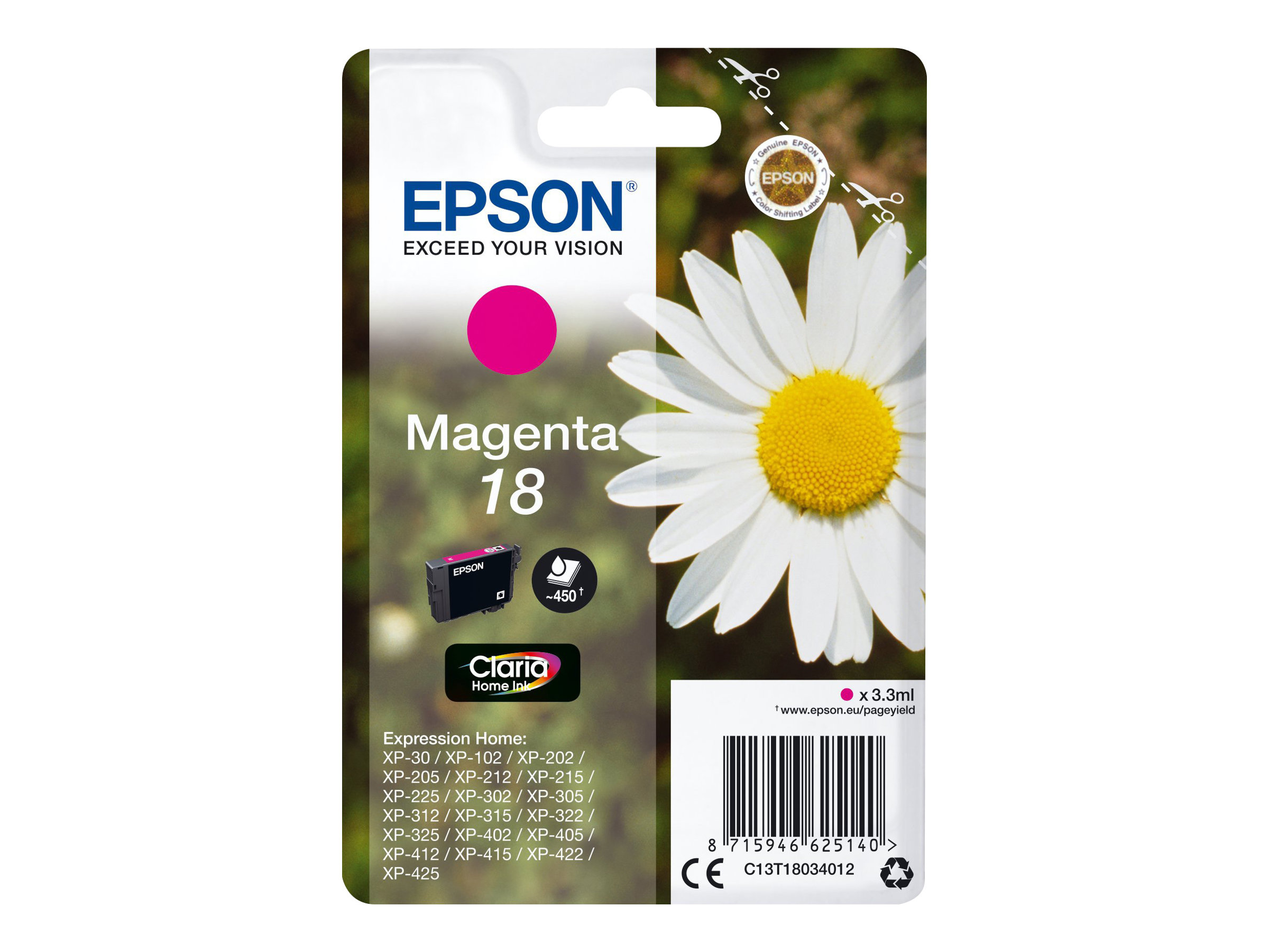C13T18034012 EPSON XP Tinte magenta ST C13T18034012 EPSON XP Tinte magenta ST