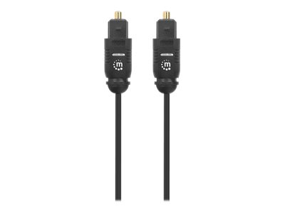 MANHATTAN Toslink Digitales Optisches Audiokabel 2 x Toslink S/PDIF-Stecker 1m vergoldete Kontakte schwarz