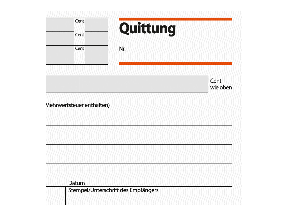 SIGEL Quittung, MwSt separat ausgewiesen Formularbuch QU619, 1 St