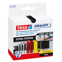 tesa Klettband ON&OFF Extra Strong schwarz, 1 Rolle