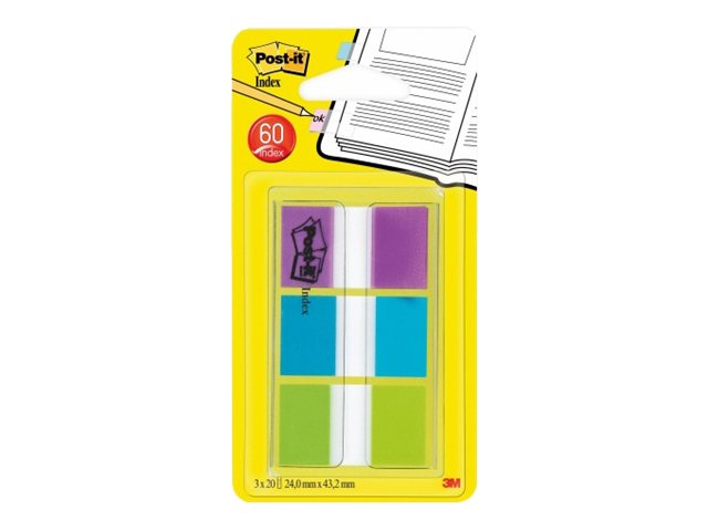 Post-it® Index Haftmarker farbsortiert 3x 20 Streifen Post-it® Index Haftmarker farbsortiert 3x 20 Streifen