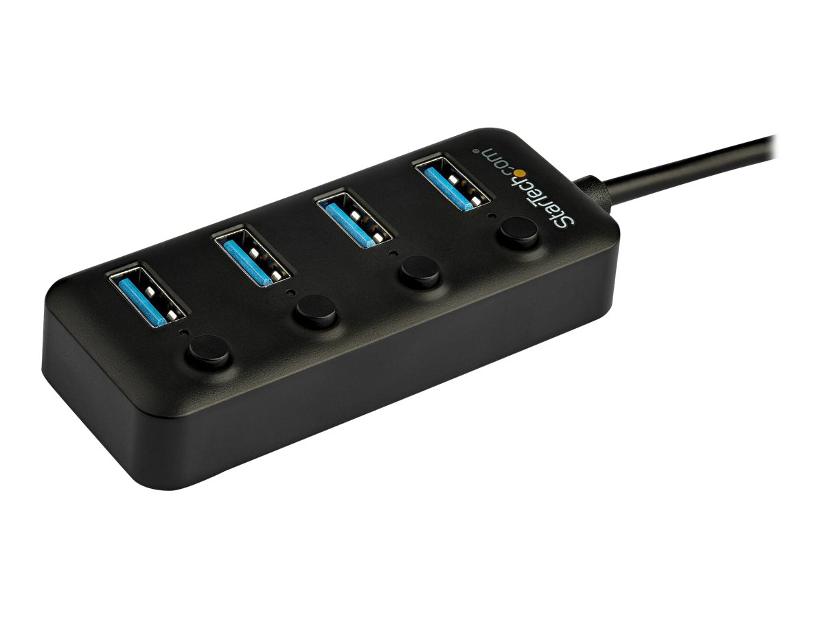 STARTECHCOM 4 Port USBC Hub 4xUSBA mit individuellen AnAusSchaltern Mobiler USB C zu USB30 Verteiler USB TypeC Splitter