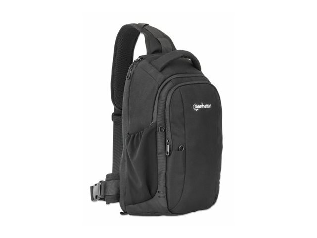 MANHATTAN Amsterdam Anti-Diebstahl Laptop-Umhängetasche 33,8cm 13,3Zoll Rucksack mit einzelnem Schultergurt wasserabweisend schwarz