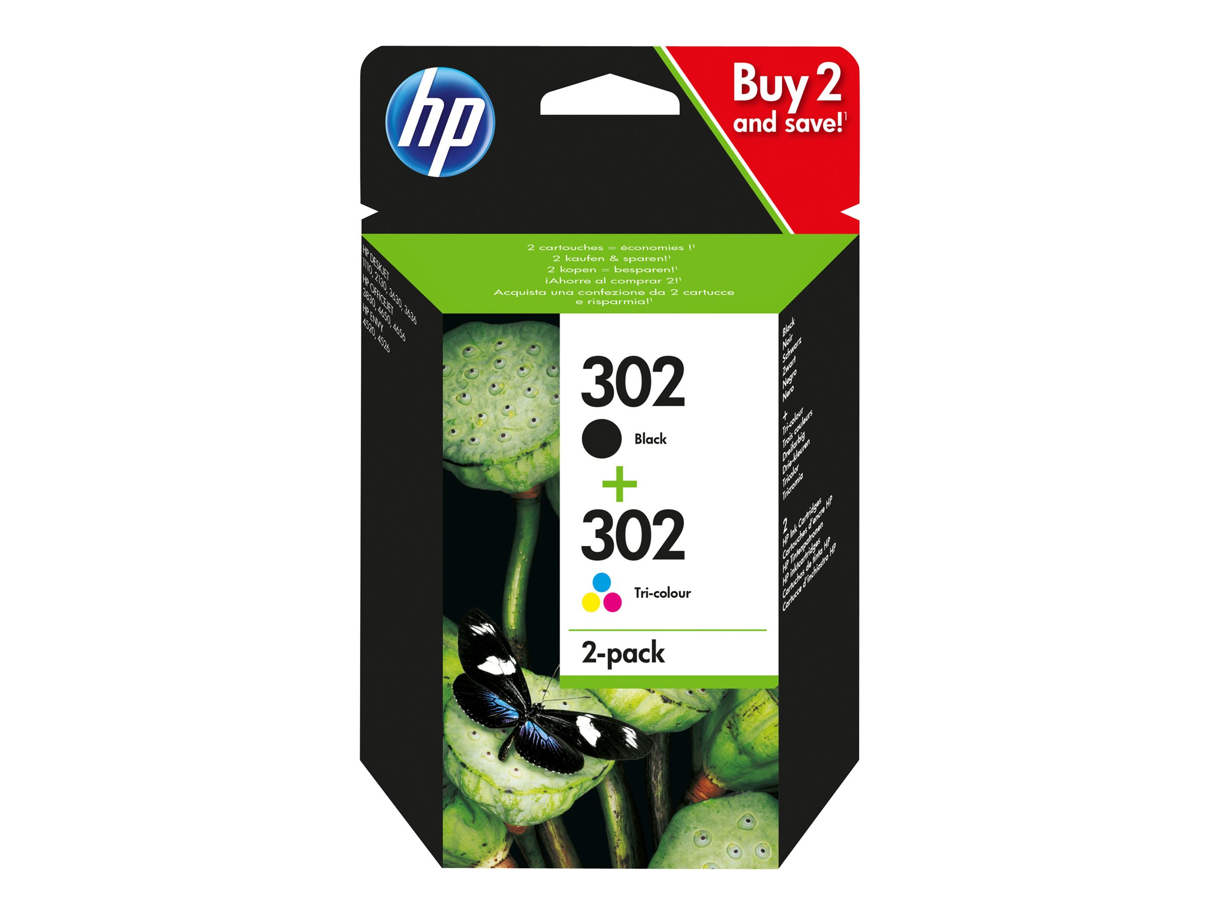 HP 302 original Ink cartridge X4D37AE Combo 2-Pack HP 302 original Ink cartridge X4D37AE Combo 2-Pack