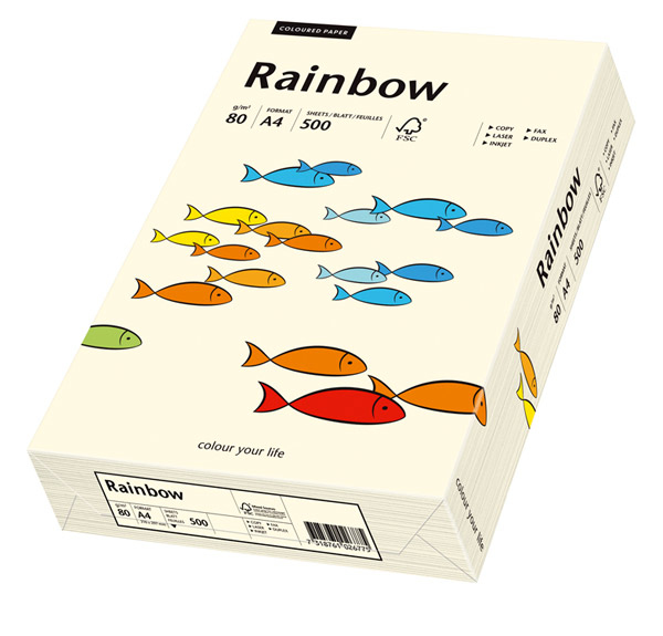 Rainbow Kopierpapier COLOURED PAPER hellchamois DIN A4 80 gqm 500 Blatt