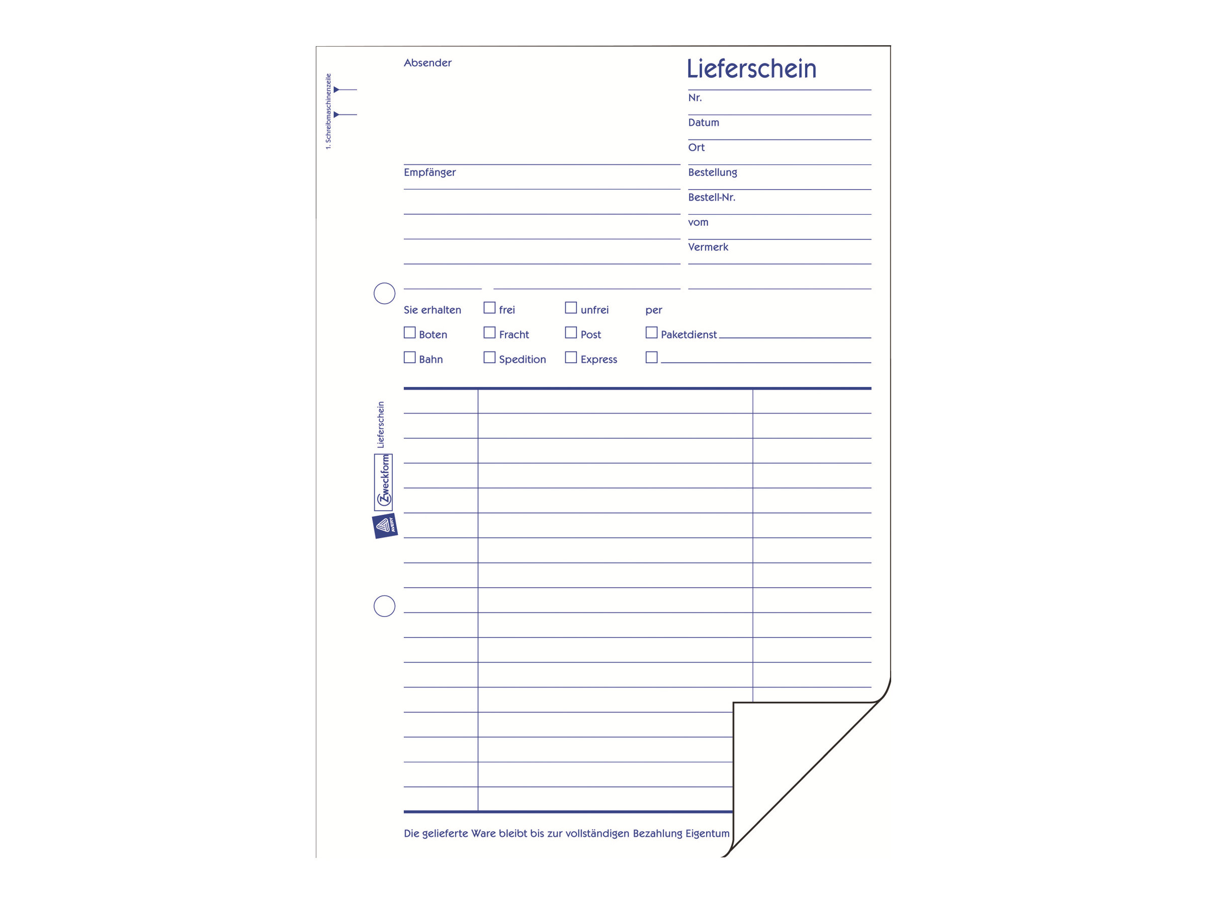 AVERY Zweckform Lieferschein Formularbuch 723 AVERY Zweckform Lieferschein Formularbuch 723