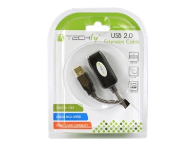 TECHLY USB2.0 Aktives Verlaengerungskabel schwarz 10m Stecker Typ A auf Buchse Typ A TECHLY USB2.0 Aktives Verlaengerungskabel schwarz 10m Stecker Typ A auf Buchse Typ A