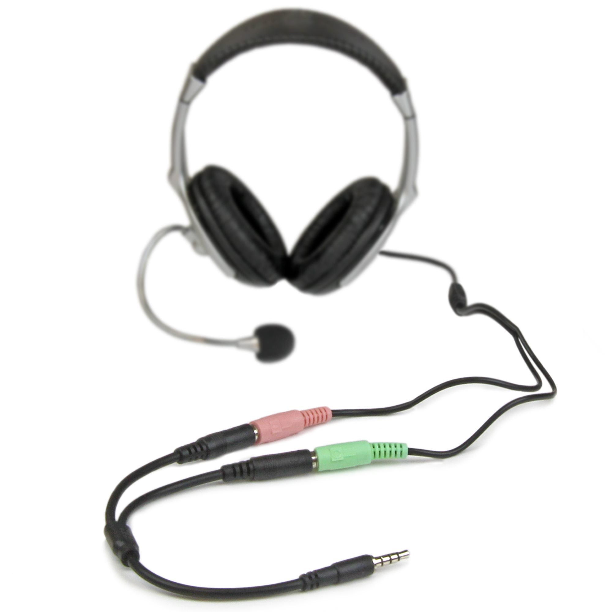 STARTECHCOM 3,5mm Klinke Audio YKabel 4 pol auf 3 pol Headset Adapter fur Headsets mit Kopfhörer Microphone Stecker St
