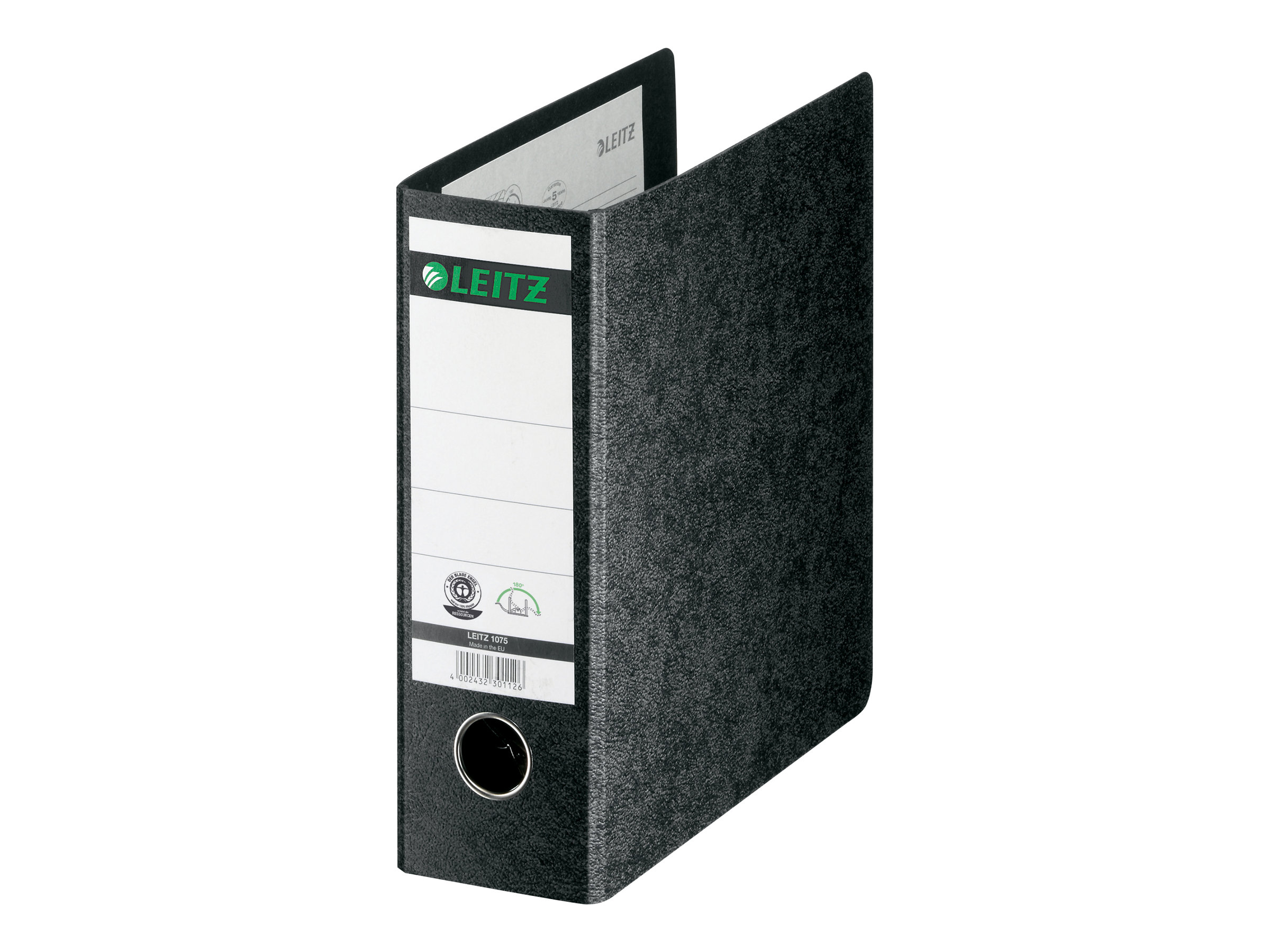 LEITZ 1075 Ordner schwarz marmoriert Karton 7,8 cm DIN A5 hoch LEITZ 1075 Ordner schwarz marmoriert Karton 7,8 cm DIN A5 hoch
