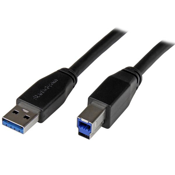STARTECHCOM 5m Aktives USB 30 USBA auf USBB Kabel USB A zu USB B Anschlusskabel USB 31 Gen 1 5 Gbits