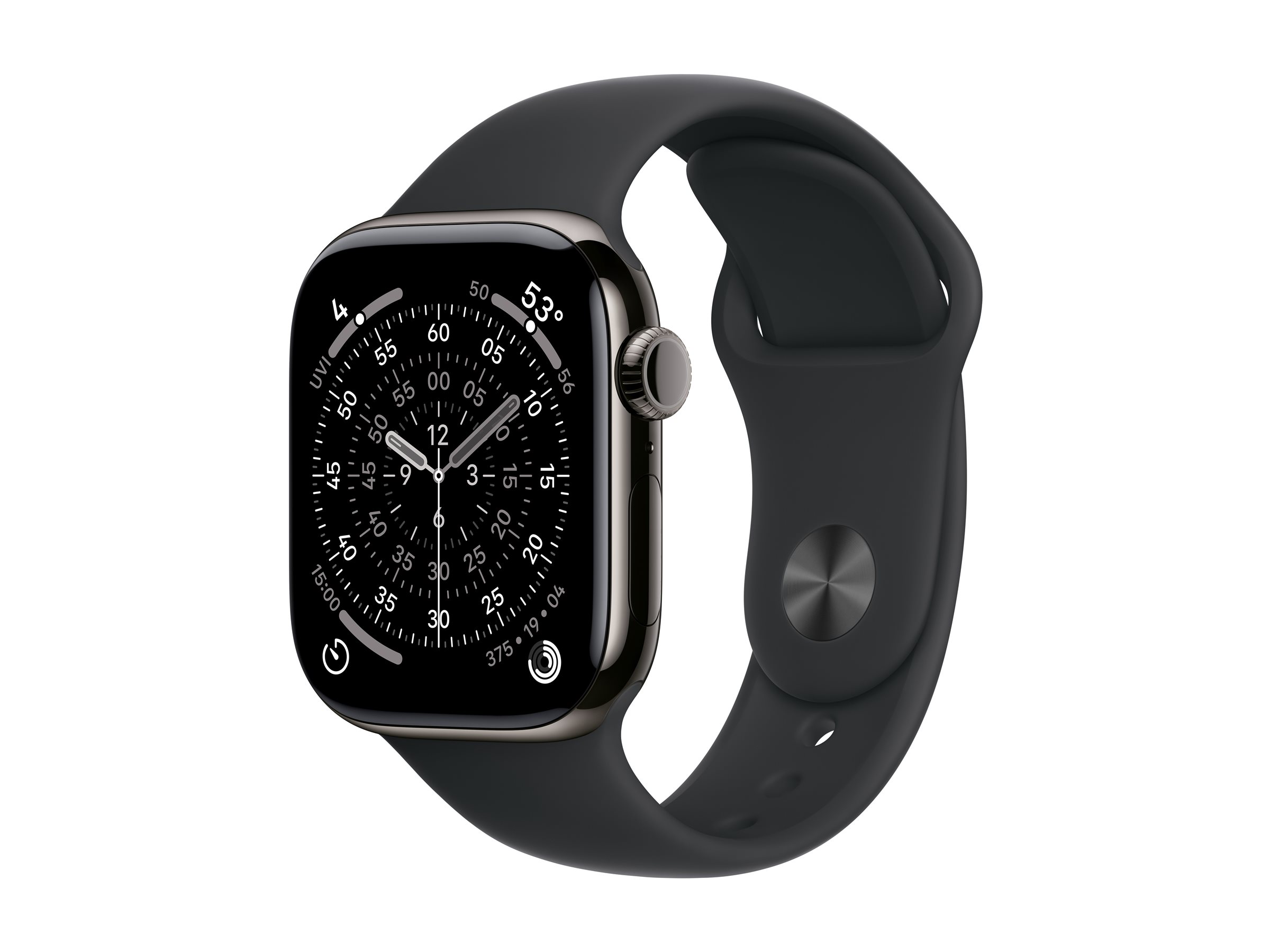 APPLE Watch Series 11 GPS + Cellular 42mm Slate Titanium Case with Black Sport Band - M/L APPLE Watch Series 11 GPS + Cellular 42mm Slate Titanium Case with Black Sport Band - M/L