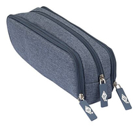 Wedo Mäppchen Schlamperbox Denim 3‑Fächer blau