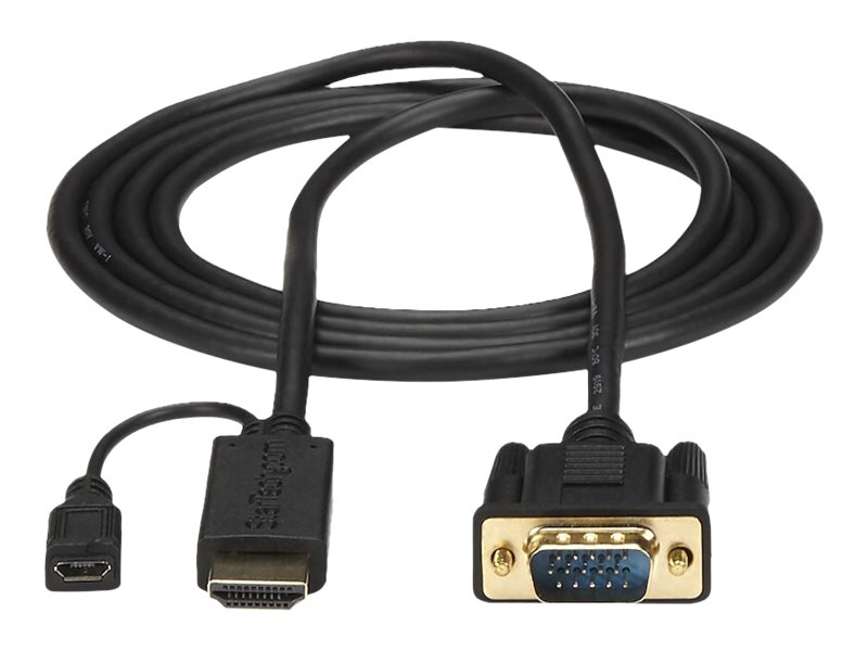 STARTECH.COM 90cm aktives HDMI auf VGA Konverter Kabel - HDMI zu VGA Adapter 0,9m - Schwarz - 1920x1200 / 1080p