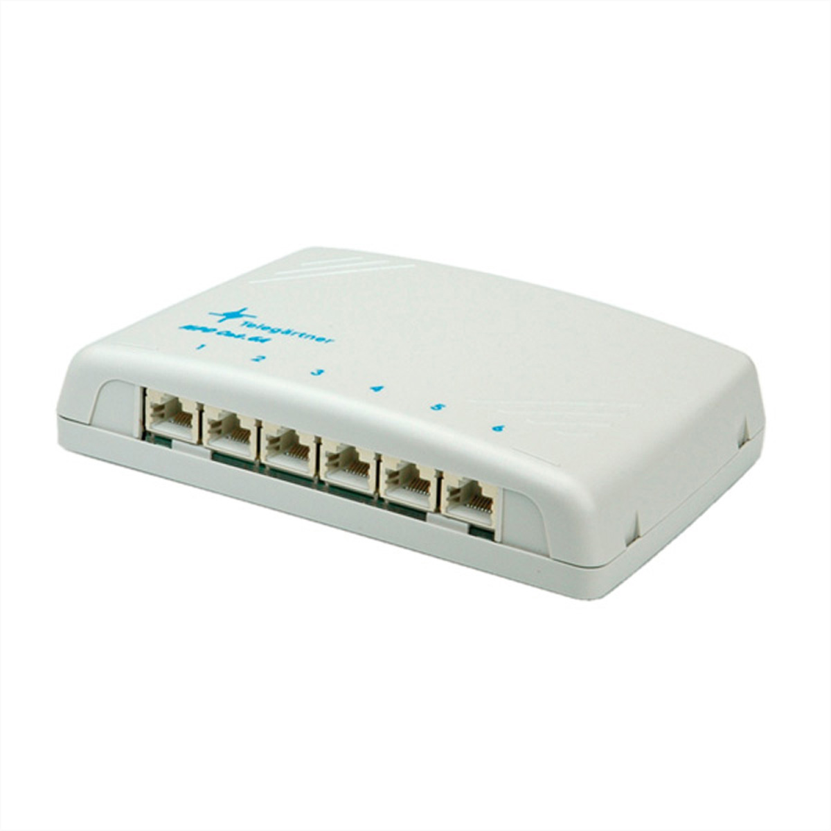 TGTmini Verteiler lichtgrau 6xRJ45 Cat.6A ISOmPD6-HS geschirmt