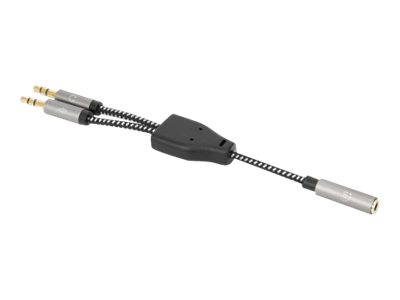 MANHATTAN Headset-Adapterkabel Aux Y-Audiosplitter Buchse auf 2x Stecker teilt einzelnen Headsetstecker in Mikrofon und Audiostecker MANHATTAN Headset-Adapterkabel Aux Y-Audiosplitter Buchse auf 2x Stecker teilt einzelnen Headsetstecker in Mikrofon und Audiostecker
