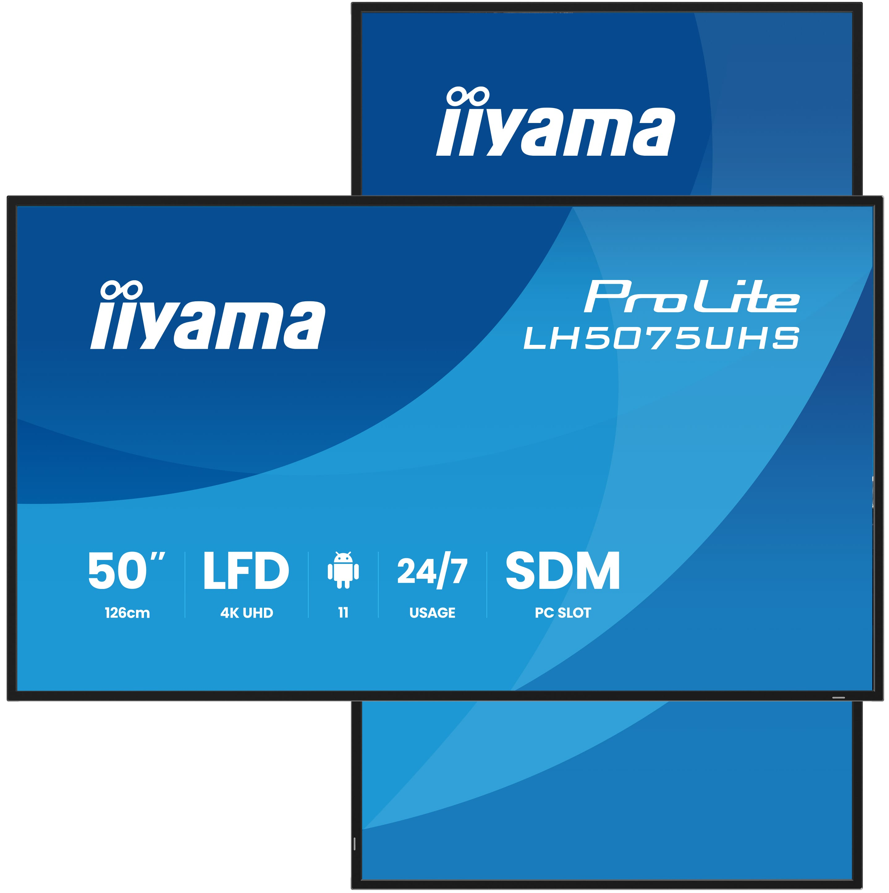 IIYAMA LH5075UHSB2AG 127cm 50Zoll 3840x2160 UHD VA panel Haze 25perc 500cdm2 Landscape and Portrait Signal FailOver Speakers