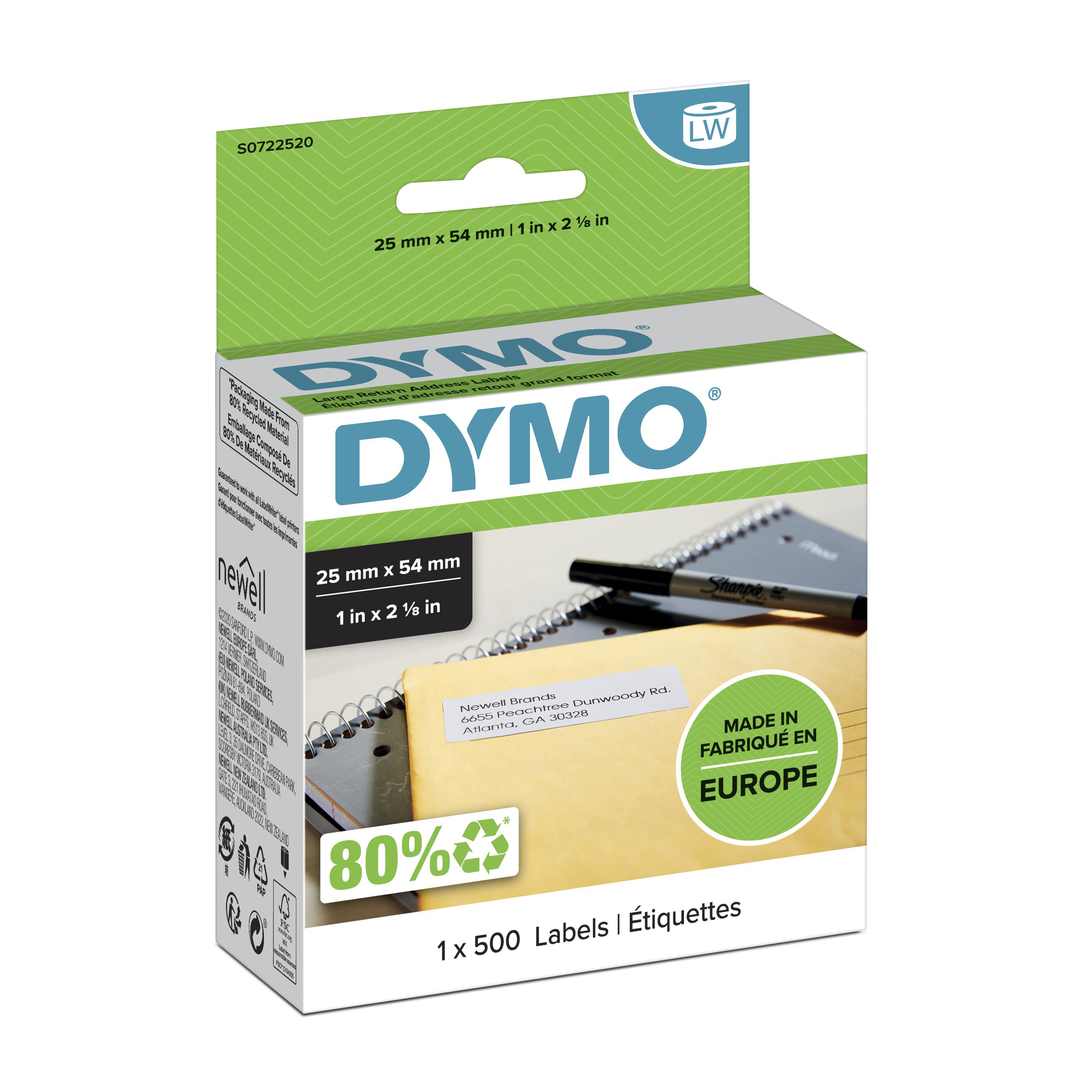 S0722520 DYMO 11352 Ruecksendeetiketten