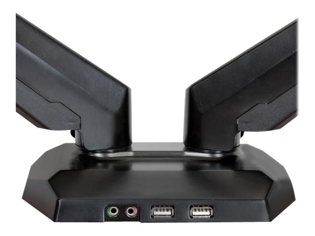 StarTech.com Dual Monitor Halterung mit eingebautem 2 Port USB und Audio Passthrough - Tischhalterung (einstellbarer Arm)