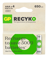 2 GP Akkus ReCyko+ Micro AAA 650 mAh