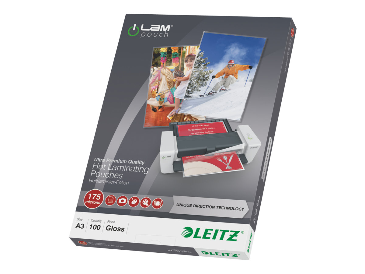100 LEITZ UDT Laminierfolien glaenzend fuer A3 175 micron
