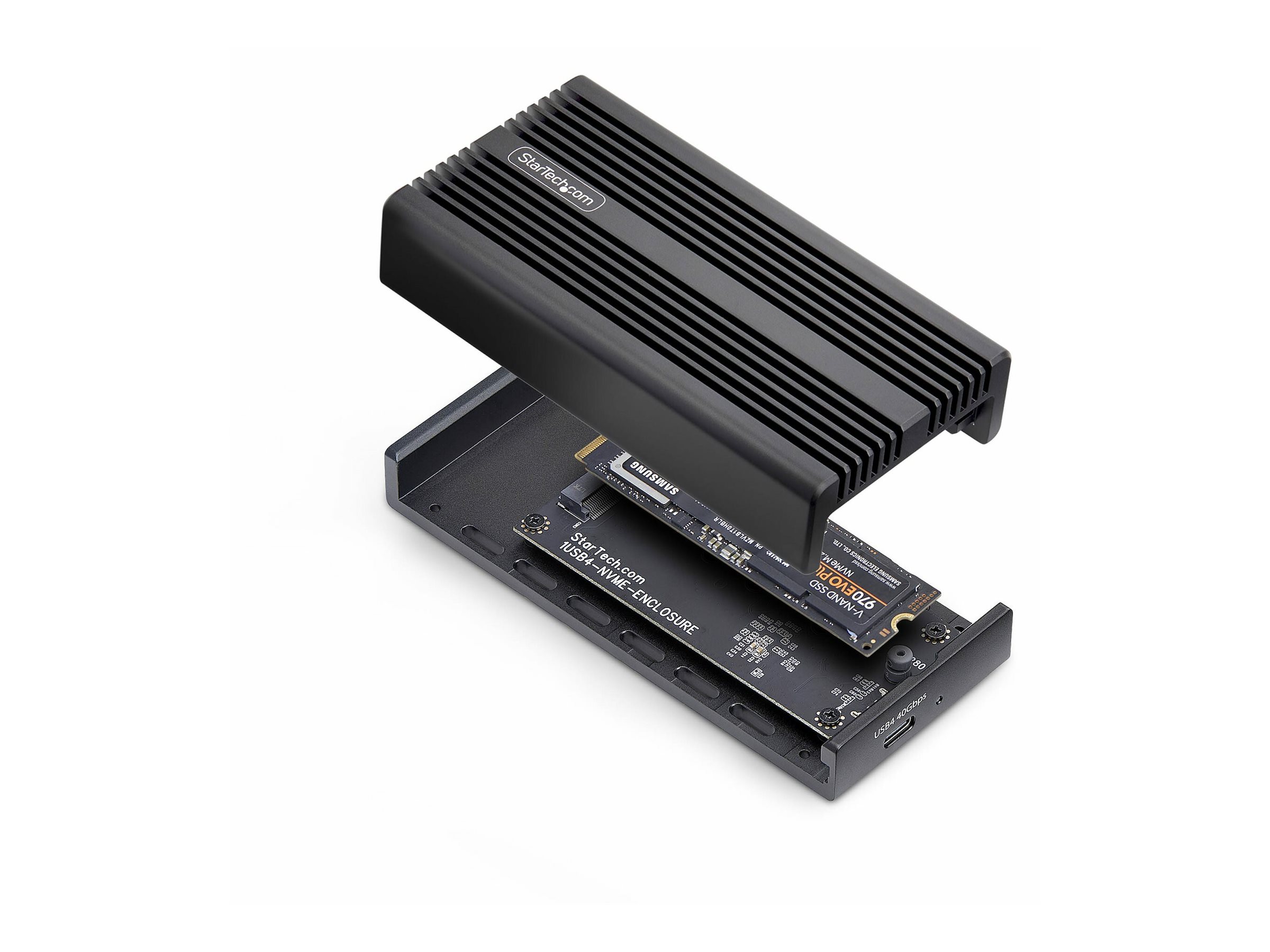 STARTECHCOM USB4m2 NVMe Gehaeuse 40Gbps Externes USBC Thunderbolt NVMe SSD Gehaeuse AluminiumKuhlkoerpergehaeuse BM und MKey