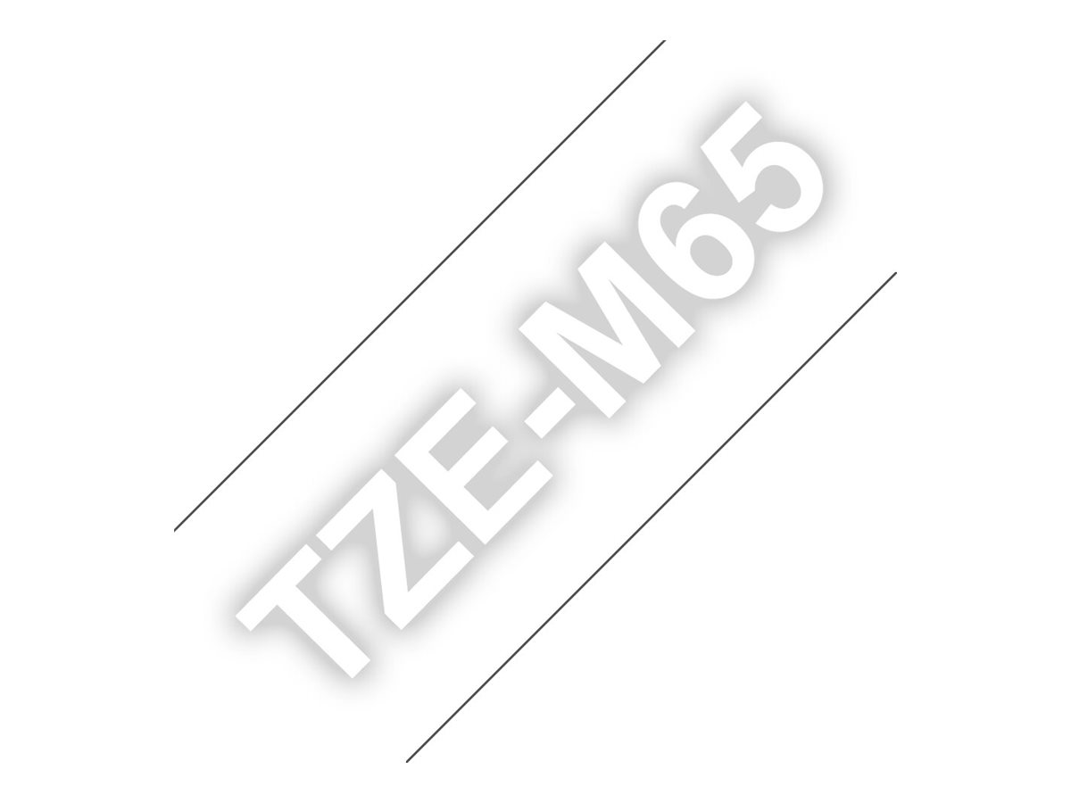 Brother TZe-M65 weiß auf transparent matt