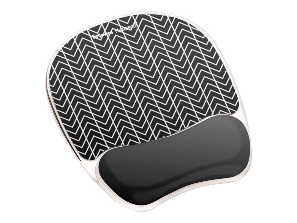Fellowes Mousepad mit Handgelenkauflage Photo Gel ZickZack schwarz, weiß