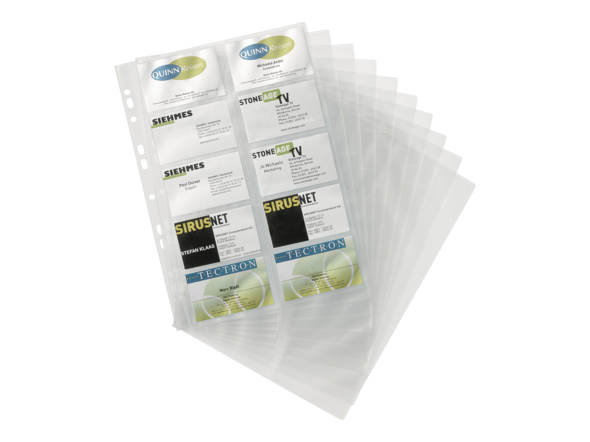 10 DURABLE Visitenkartenhuellen DIN A4 transparent glatt 0,10 mm