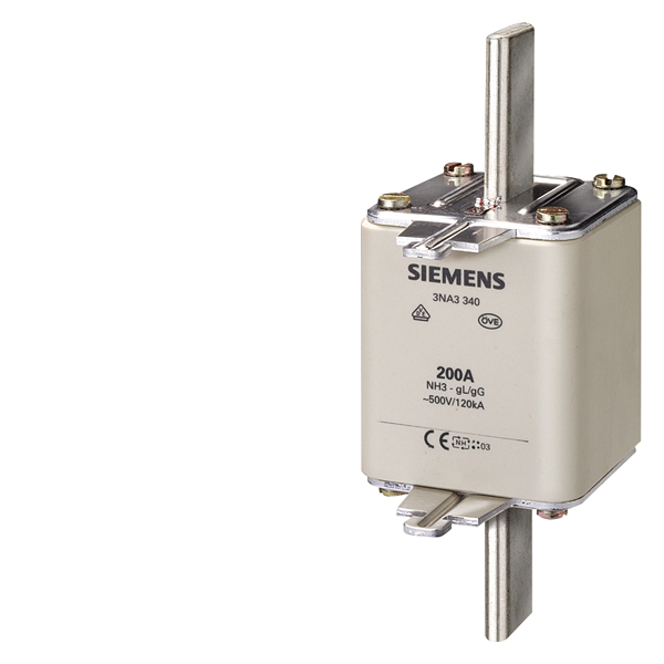 Siemens NH3-Sicherungseinsatz 3NA3365 mit Stirnkennmelder 500A Siemens NH3-Sicherungseinsatz 3NA3365 mit Stirnkennmelder 500A