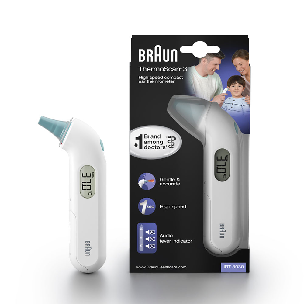 Braun IRT3030WE Infrarot Fieberthermometer ThermoScan 3