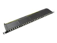 helos Cat6a LSA 19 Patchfeld 1 HE 24 Port schwarz