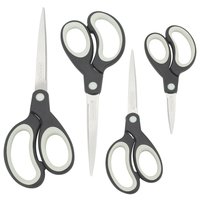 Rapesco Scheren-Set Soft Grip Schwarz Grau 4 Stück