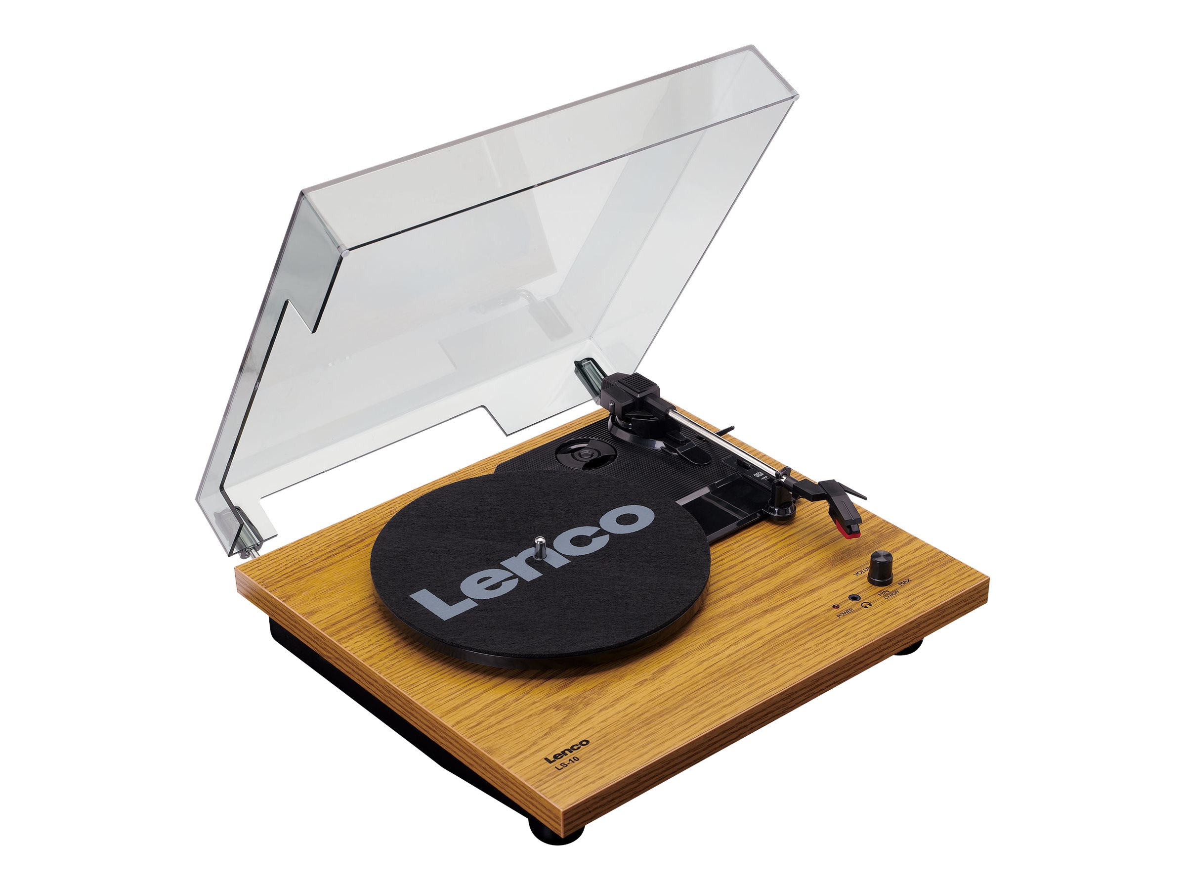 LENCO LS10WD Plattenspieler mit Lautsprechern, weissHolz