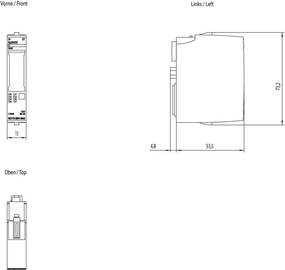 Siemens Eingangsmodul SIMATIC ET 200SP dig. DI 8x 24V DC Stan.