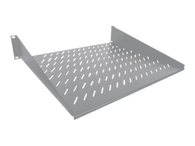 INTELLINET 48,3 cm 19Zoll Fachboden zur Frontmontage 2 HE Montage an den beiden vorderen Profilschienen 250 mm Tiefe grau