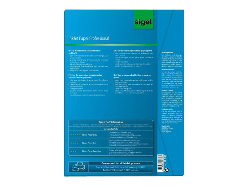 SIGEL Fotopapier DIN A4 matt 120 g/qm 50 Blatt SIGEL Fotopapier DIN A4 matt 120 g/qm 50 Blatt