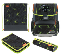 herlitz Schulranzen-Set Loop Plus Wild Life Kunstfaser grau herlitz Schulranzen-Set Loop Plus Wild Life Kunstfaser grau