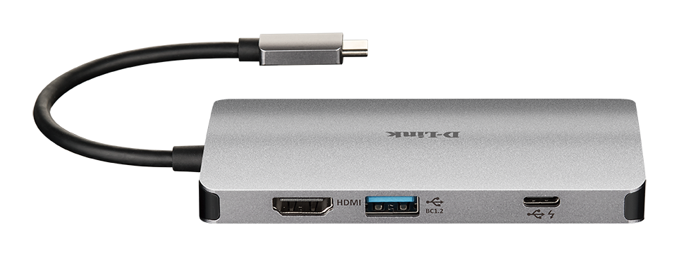 DLINK DUBM810 8in1 USBC Hub 3x USBA 1x HDMI 1x USBC bis 100W 1x SDmicroSDSDHCSDXC 1x RJ45