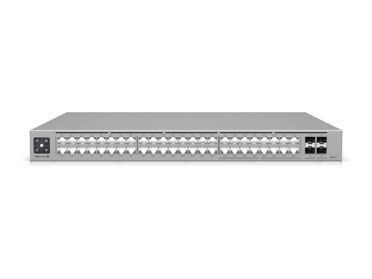 UBIQUITI USW-Pro-Max-48-PoE Switch Etherlighting 16x RJ45 2.5Gbps 32x RJ45 1000Mbps 4x SFP+ L3 720W PoE UBIQUITI USW-Pro-Max-48-PoE Switch Etherlighting 16x RJ45 2.5Gbps 32x RJ45 1000Mbps 4x SFP+ L3 720W PoE
