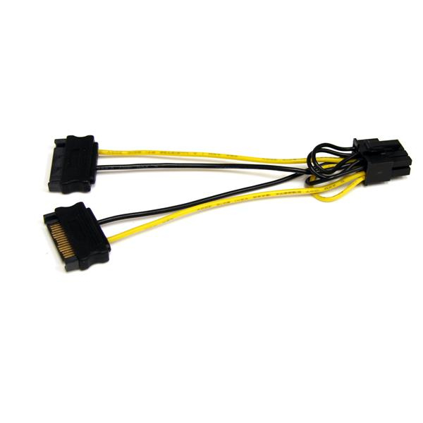 STARTECHCOM 15cm SATA Strom auf 8 pin PCI Express Grafikkarten Stromkabel PCIe YKabel Adapter