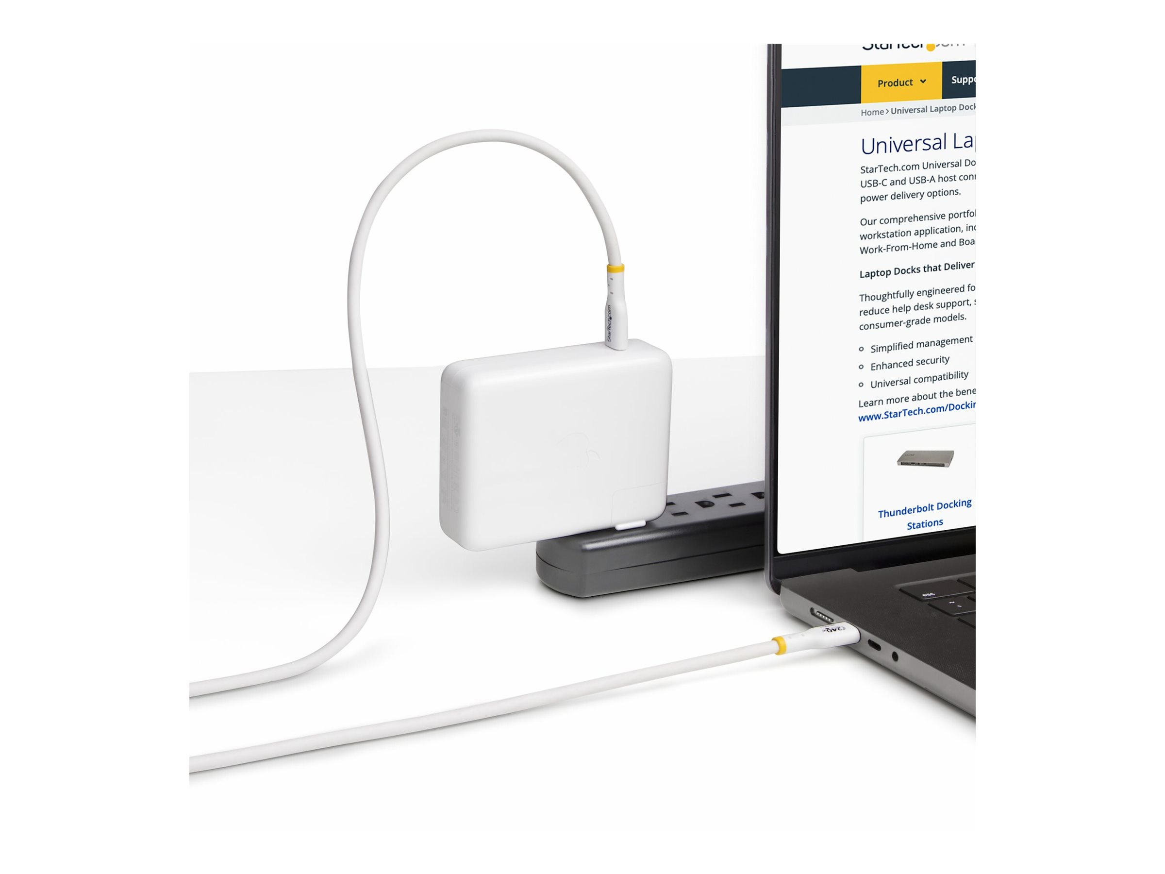 STARTECH.COM 1m Weisses USB-C Ladekabel USB-IF zertifiziert USB C Schnellladekabel 240W PD EPR USB C 2.0 Laptop-Ladekabel
