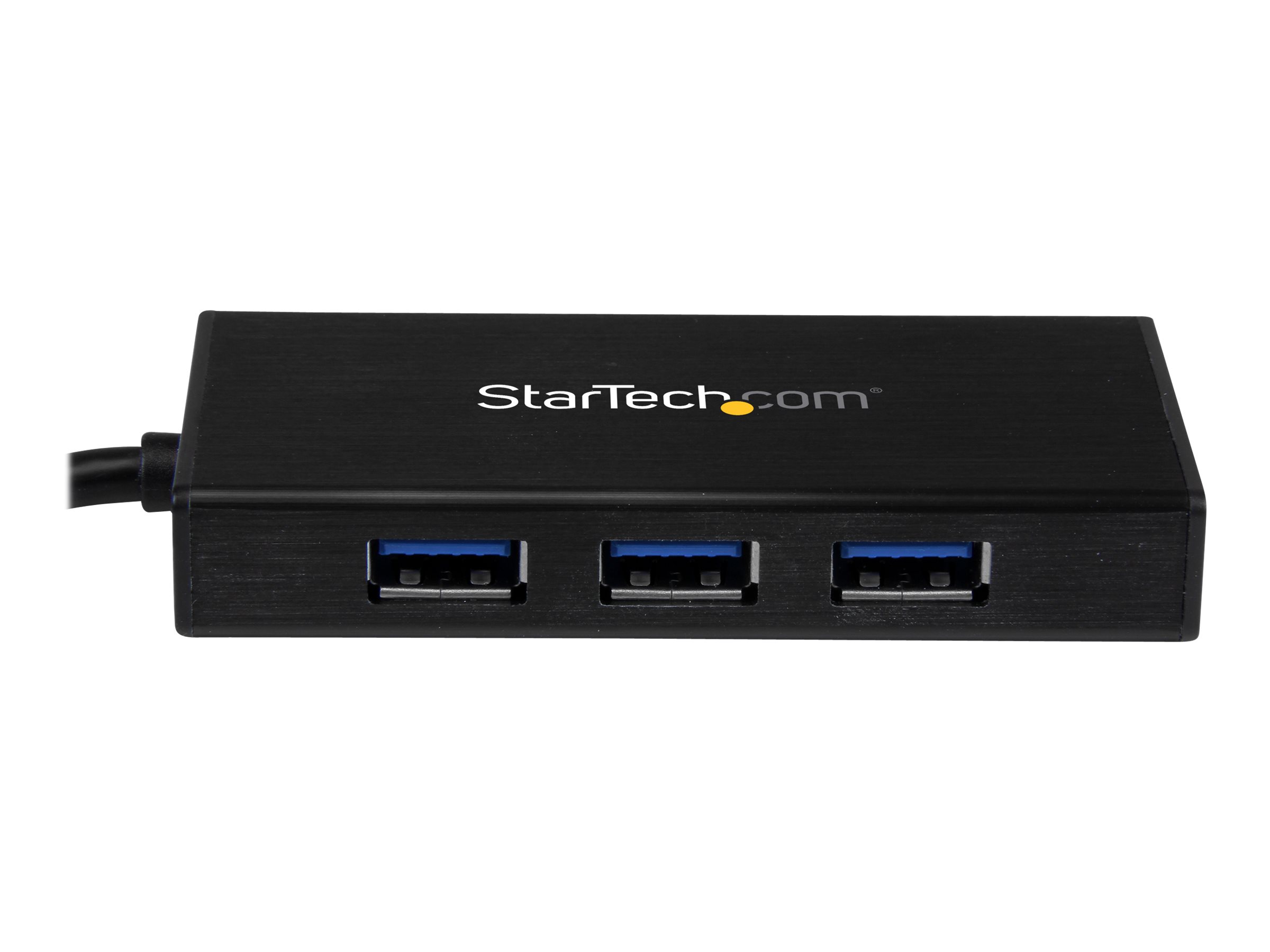 StarTech.com 3 Port USB 3.0 Hub mit Gigabit Ethernet Adapter aus Aluminum - Kompakter USB3 Hub mit GbE - Hub - 3 Anschlüsse