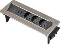 brennenstuhl Indesk Power 3-fach Tischsteckdose 2,0 m silber mit USB-Buchse brennenstuhl Indesk Power 3-fach Tischsteckdose 2,0 m silber mit USB-Buchse