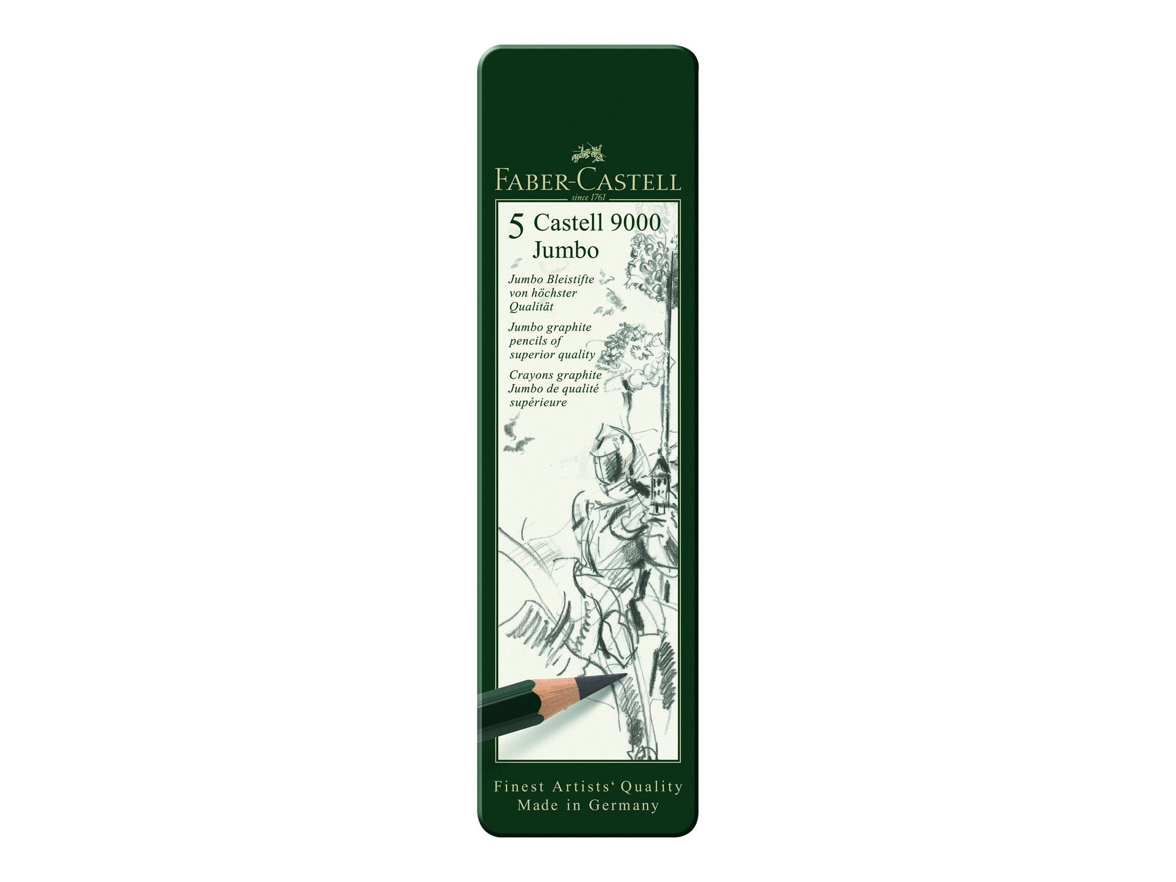 FABER-CASTELL 9000 Jumbo Bleistifte HB, 2B, 4B, 6B, 8B gruen, 5 St. FABER-CASTELL 9000 Jumbo Bleistifte HB, 2B, 4B, 6B, 8B gruen, 5 St.