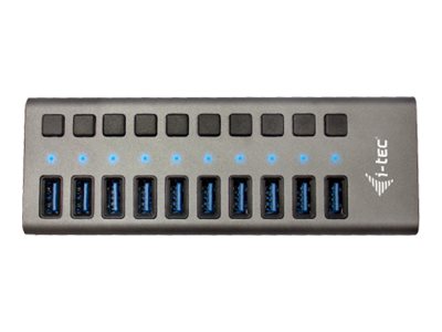 I-TEC USB 3.0 Charging HUB 10port port mit externem Netzadapter 48W 10x USB Ladeport fuer Tablets Notebooks Ultrabooks PC