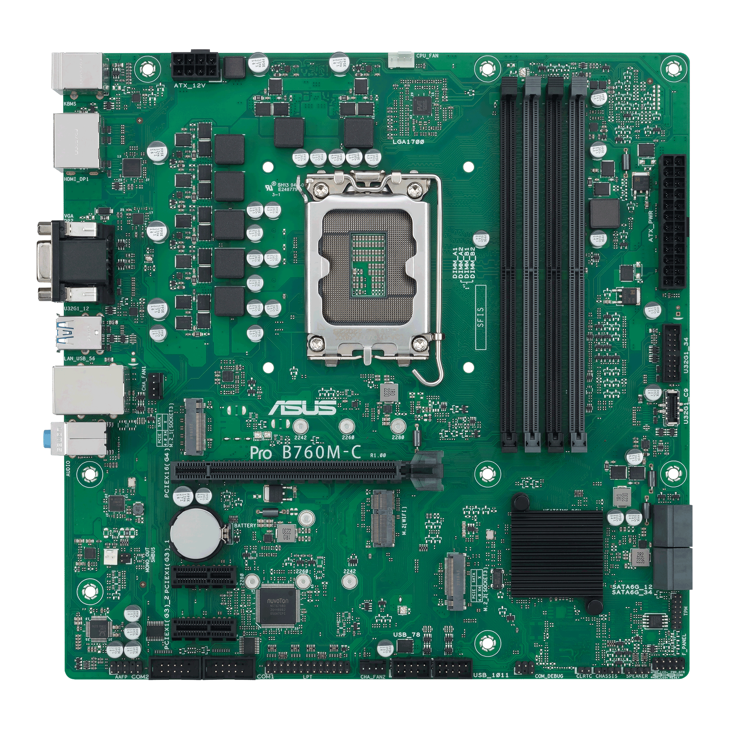 ASUS B760MCCSM LGA1700 4DDR5 microATX 4xSATA 2xDP 14 HDMI 21 DSub MB