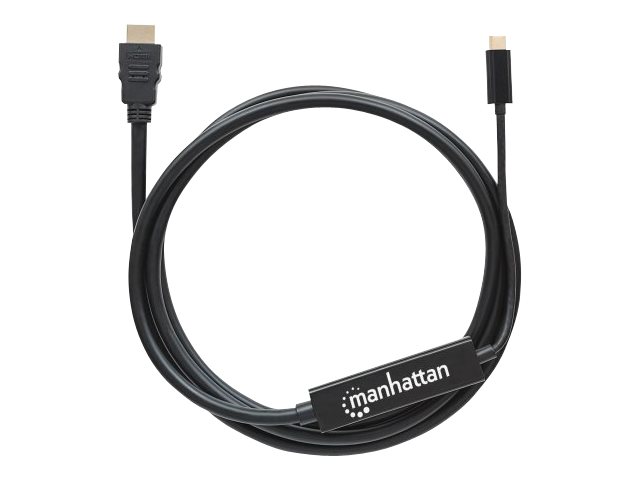 MANHATTAN USB Typ C auf HDMI-Adapterkabel 2m Konvertiert das Alternate-Mode-Signal in ein HDMI 4K-Ausgangssignal schwarz MANHATTAN USB Typ C auf HDMI-Adapterkabel 2m Konvertiert das Alternate-Mode-Signal in ein HDMI 4K-Ausgangssignal schwarz